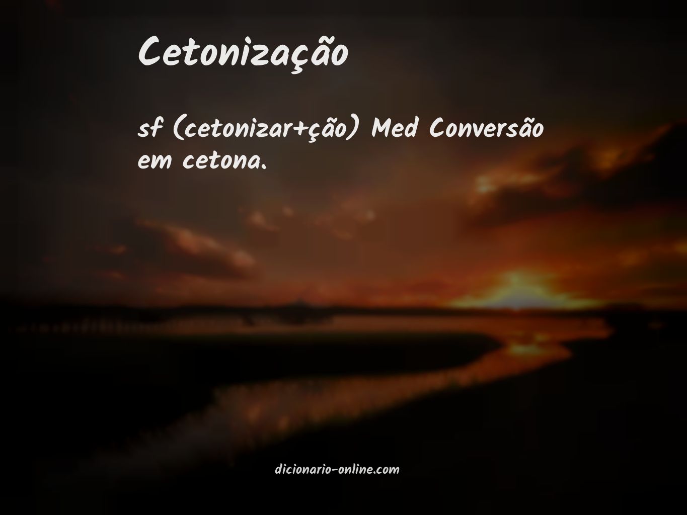 Significado de cetonização