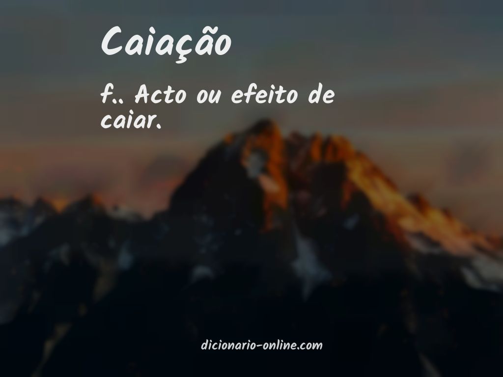 Significado de caiação