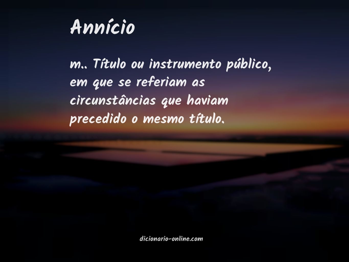 Significado de annício