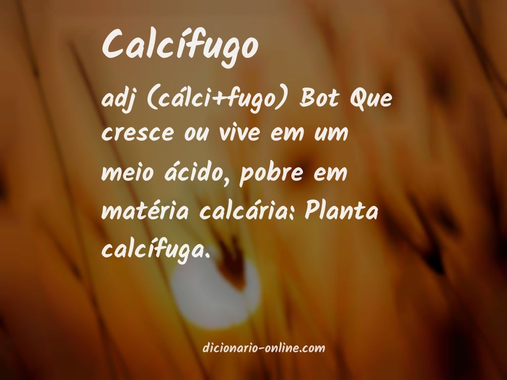 Significado de calcífugo