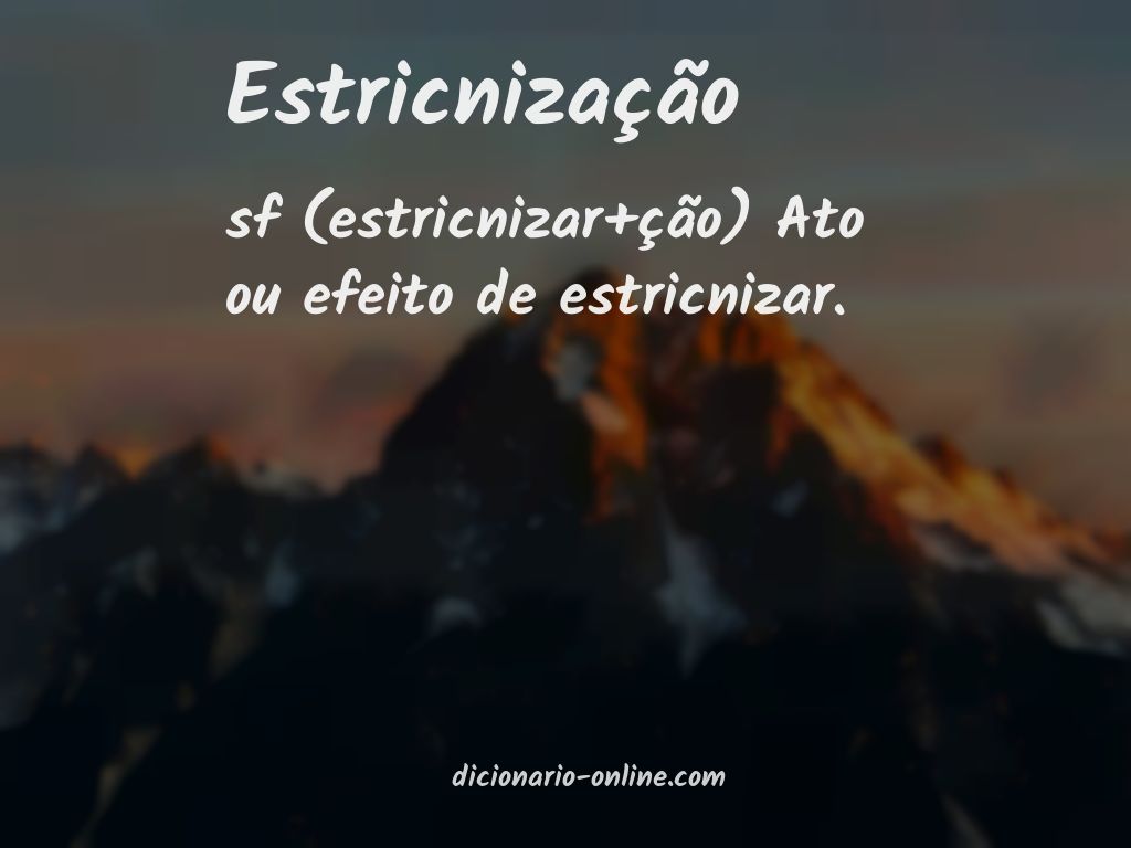 Significado de estricnização