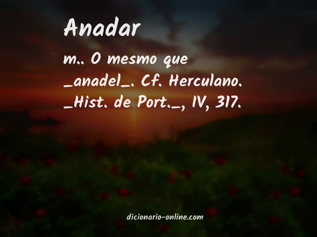 Significado de anadar