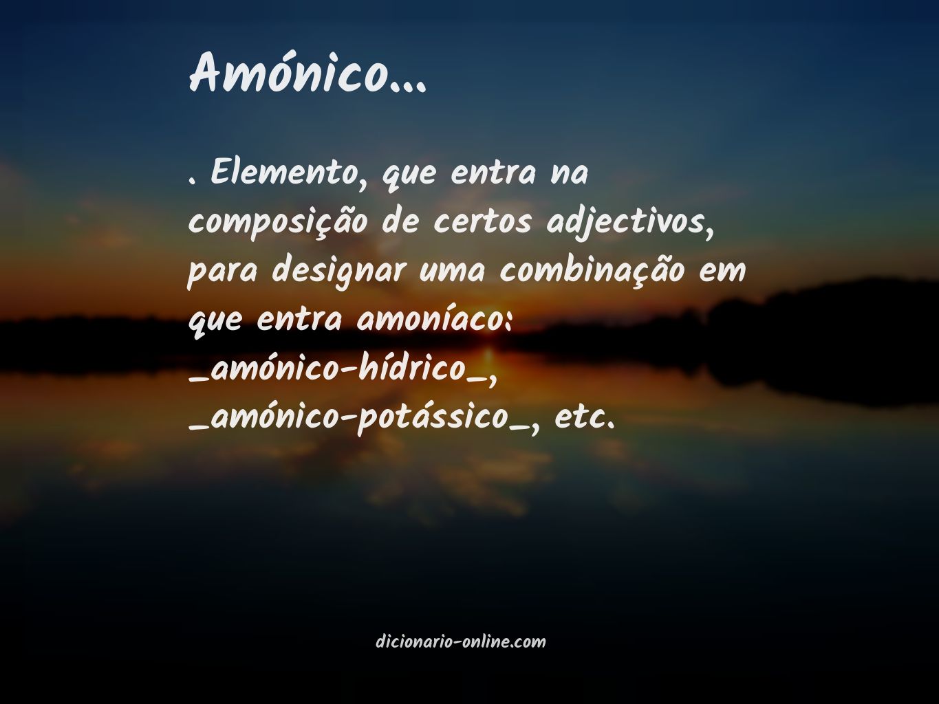 Significado de amónico...