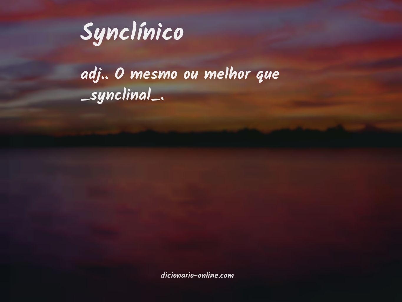 Significado de synclínico