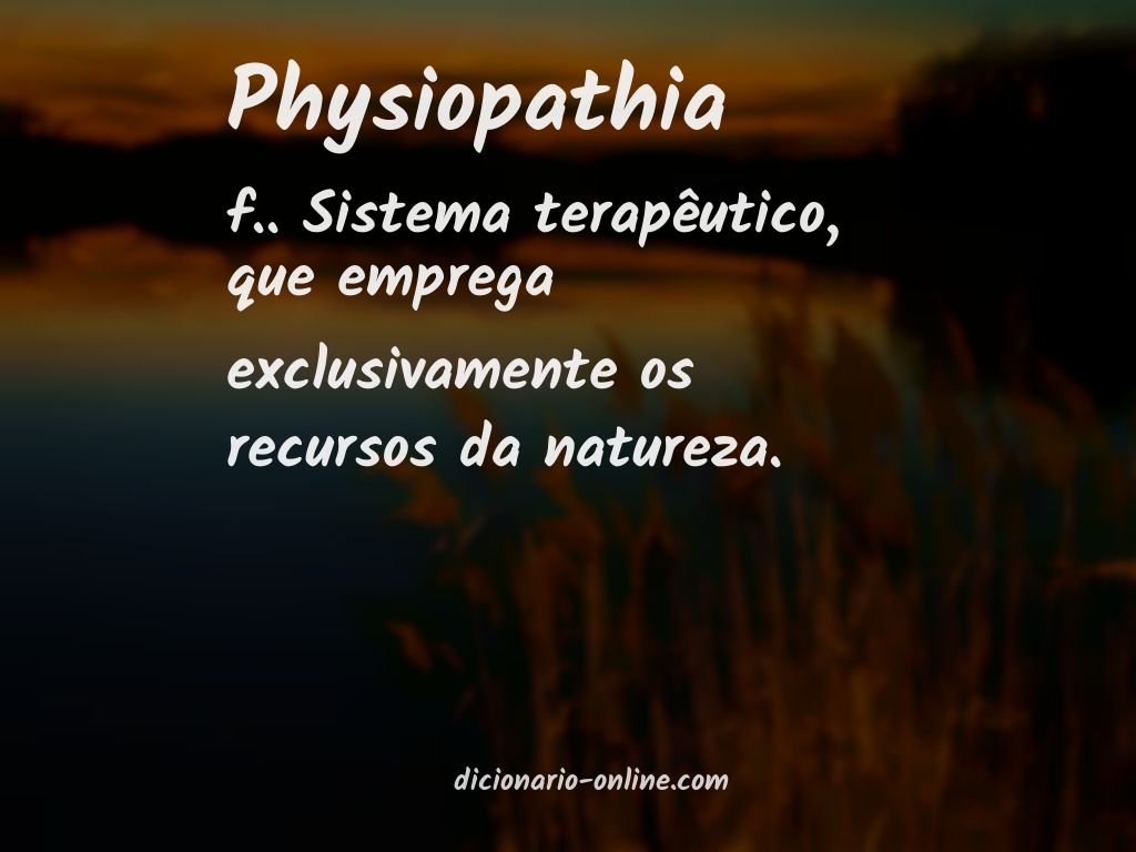 Significado de physiopathia