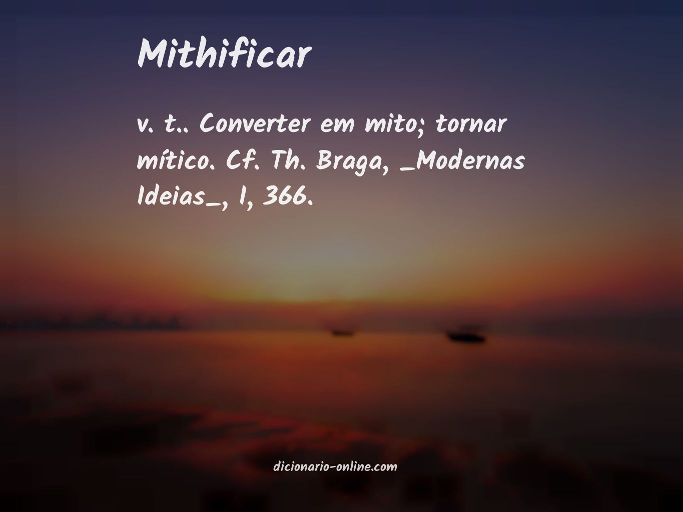 Significado de mithificar