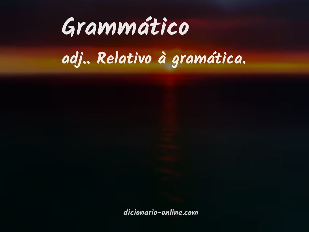 Significado de grammático