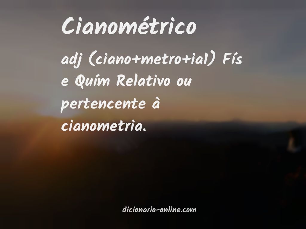 Significado de cianométrico