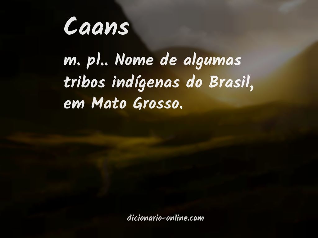 Significado de caans