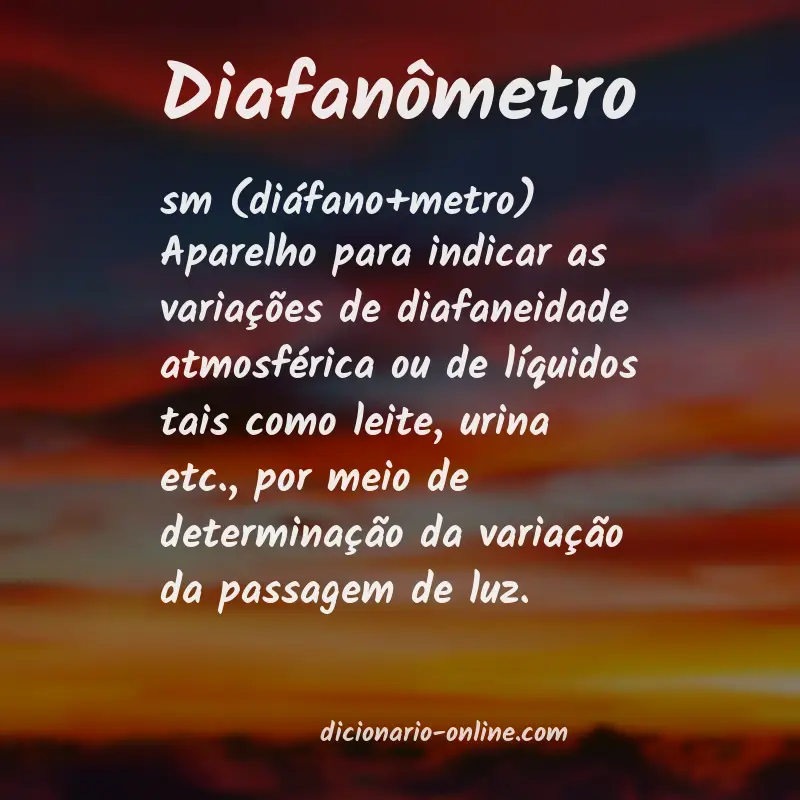 Significado de diafanômetro