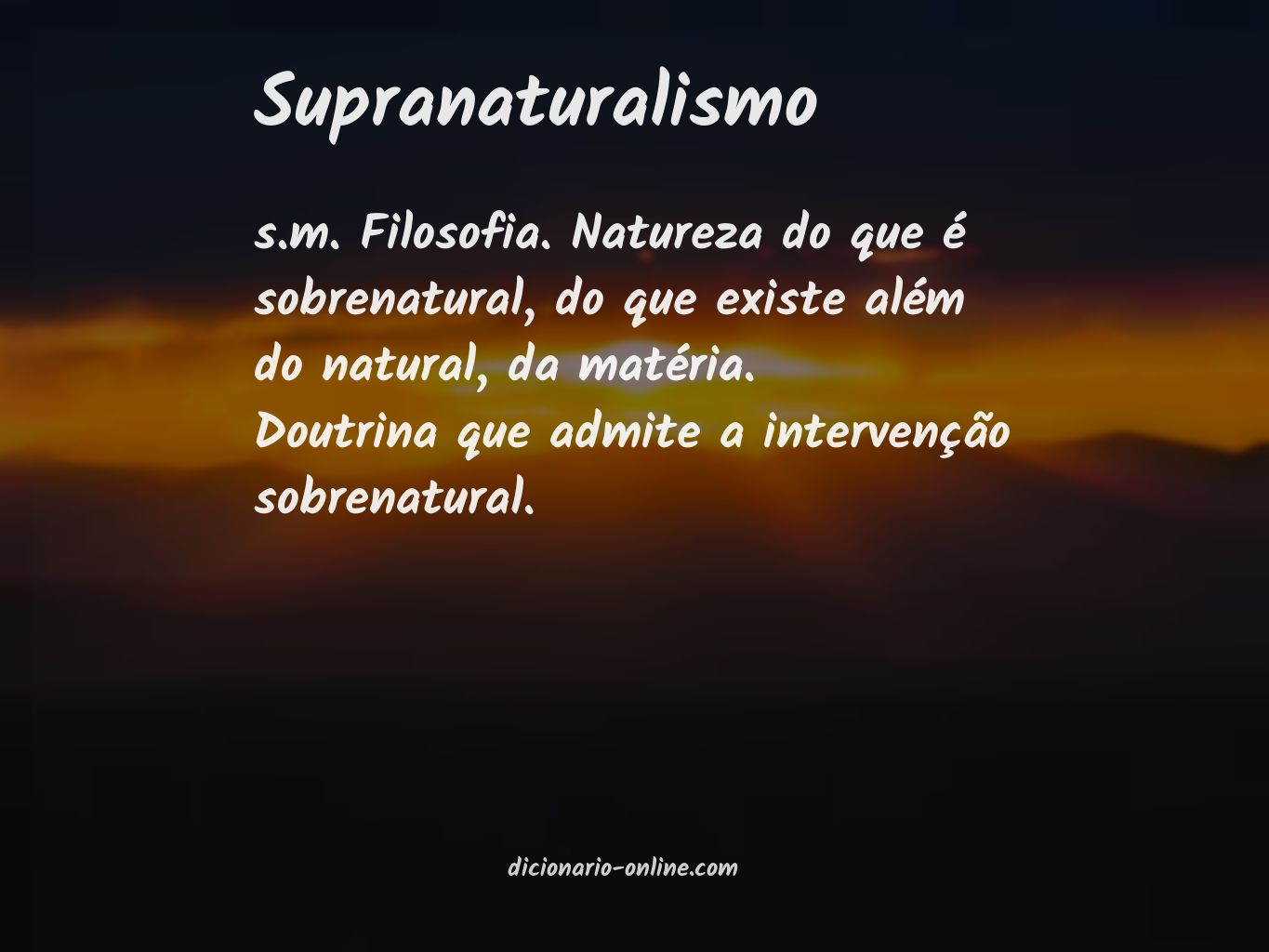 Significado de supranaturalismo