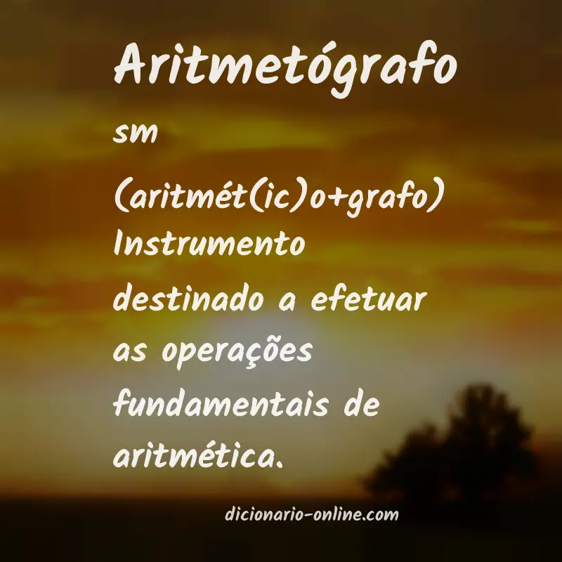 Significado de aritmetógrafo