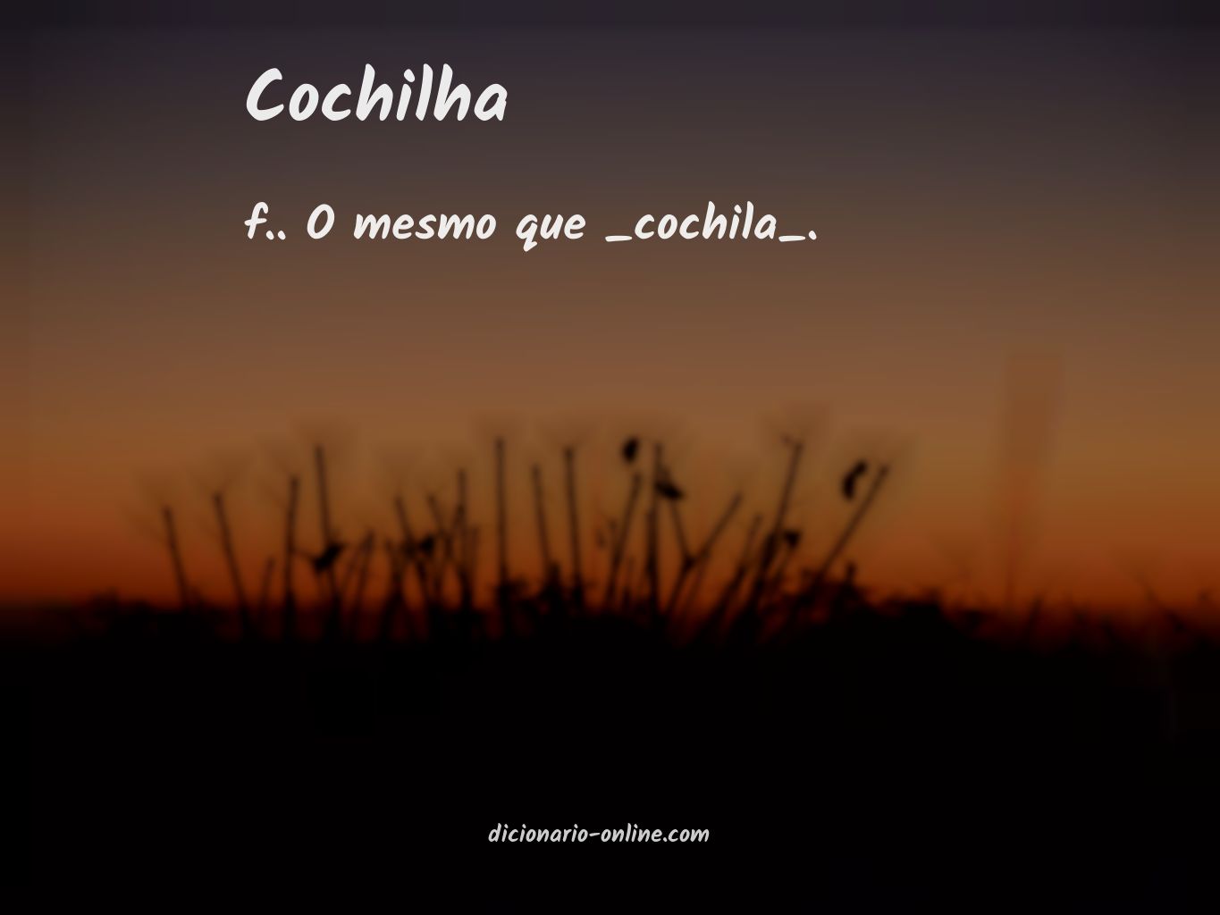 Significado de cochilha