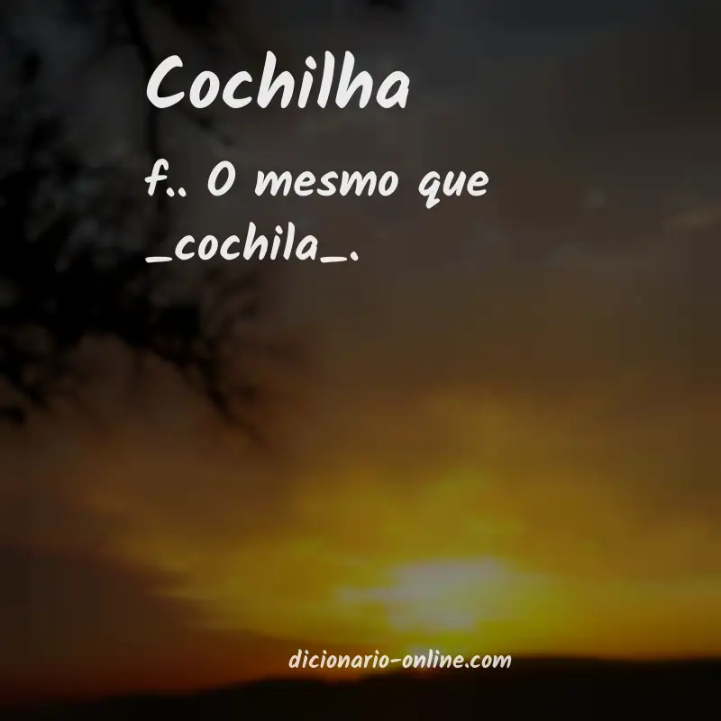 Significado de cochilha