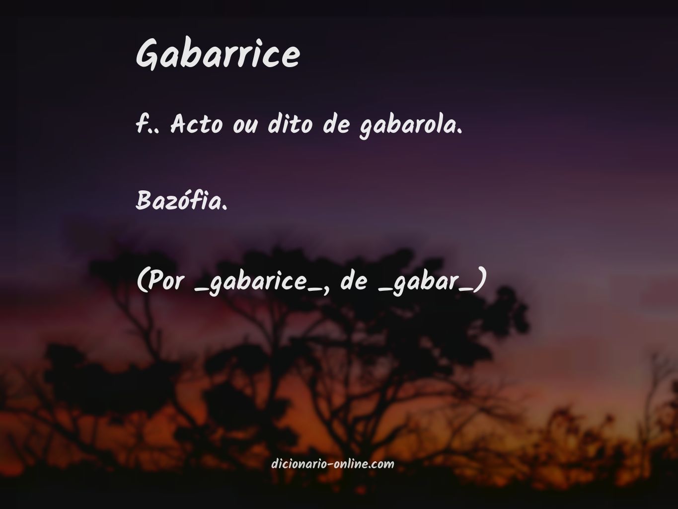 Significado de gabarrice