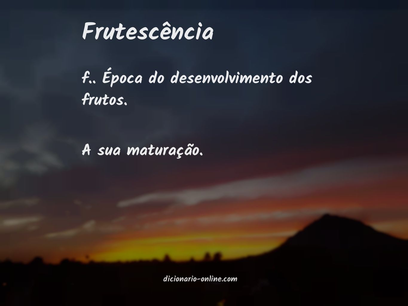 Significado de frutescência