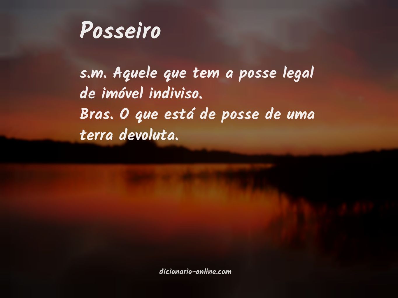 Significado de posseiro