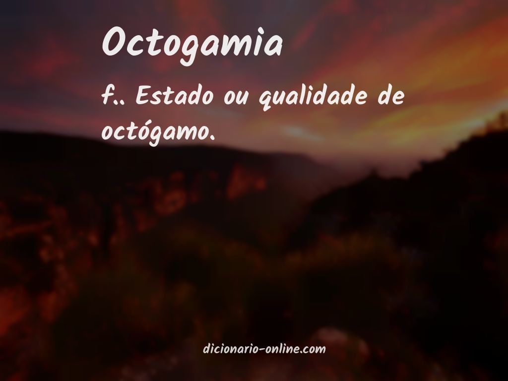 Significado de octogamia