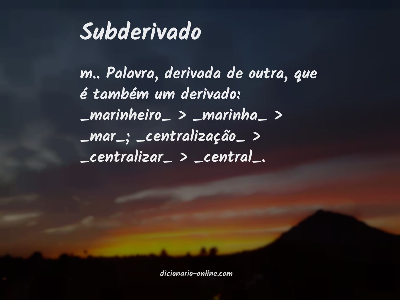 Significado de subderivado