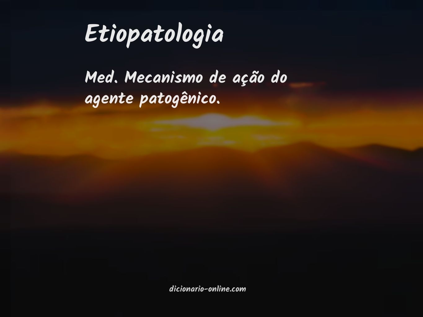 Significado de etiopatologia