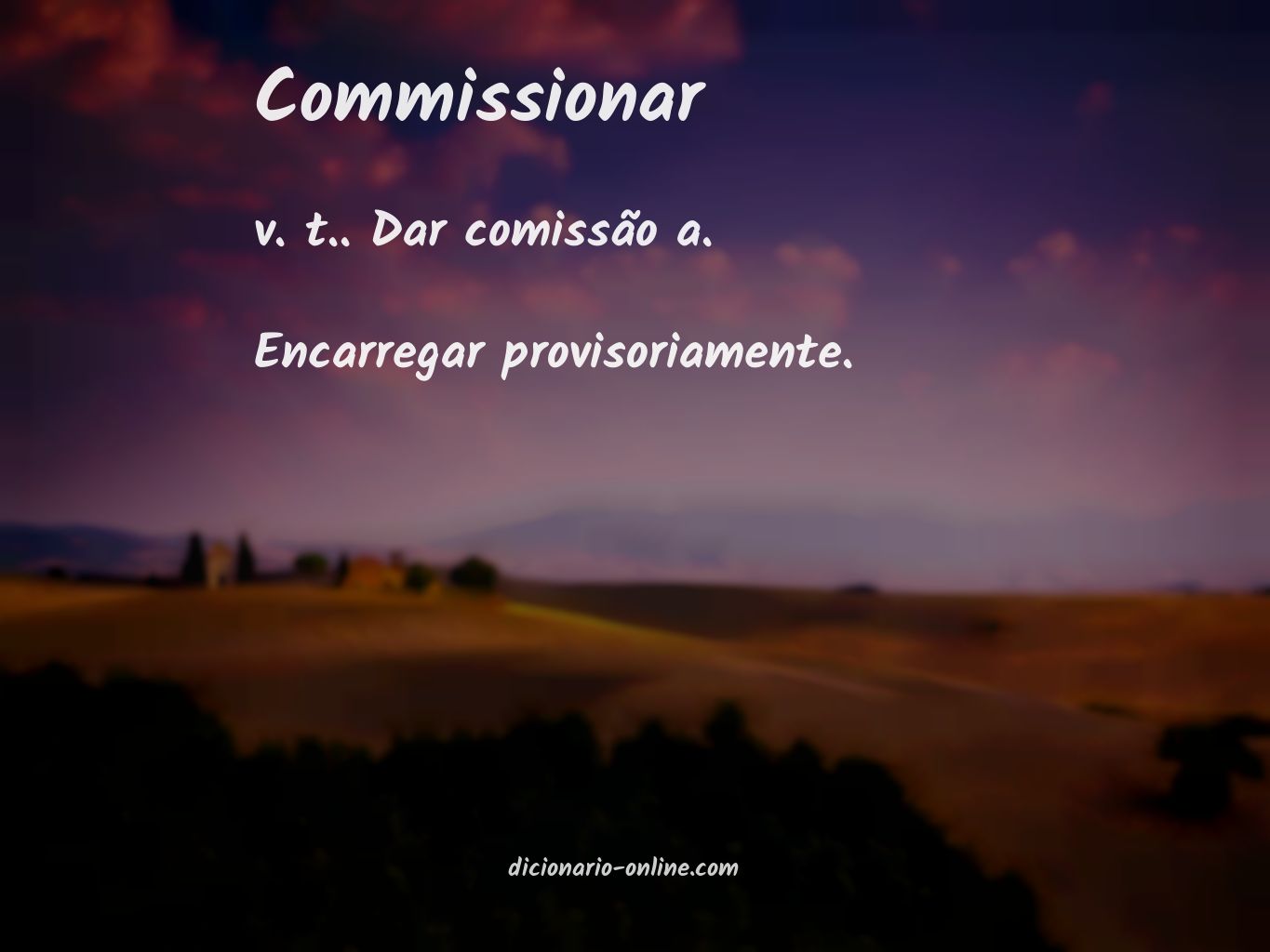 Significado de commissionar