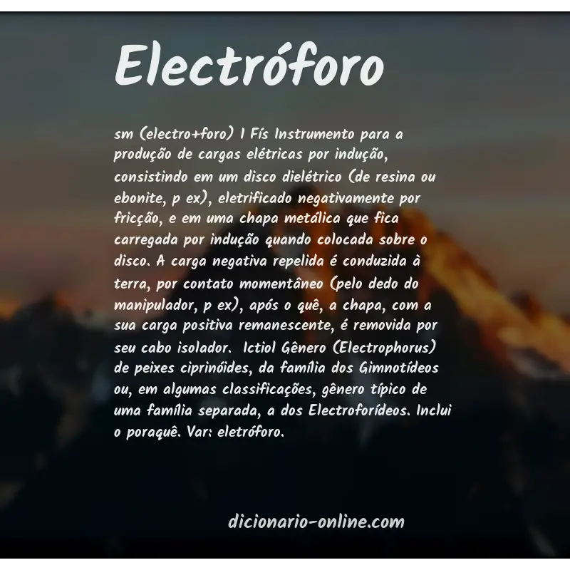 Significado de electróforo