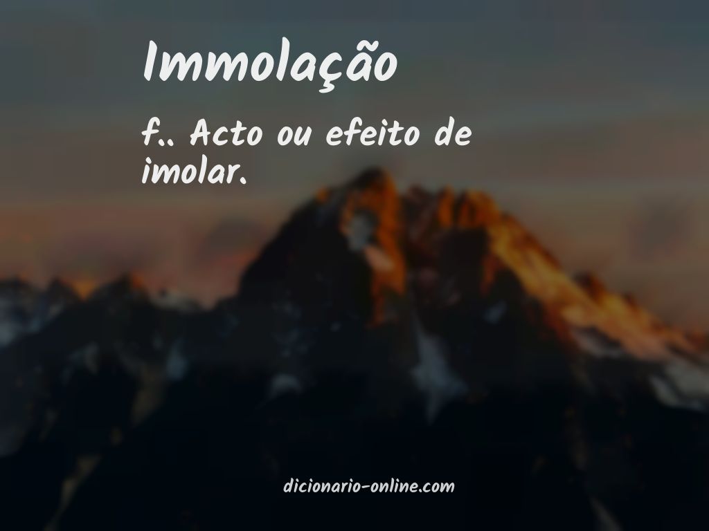 Significado de immolação