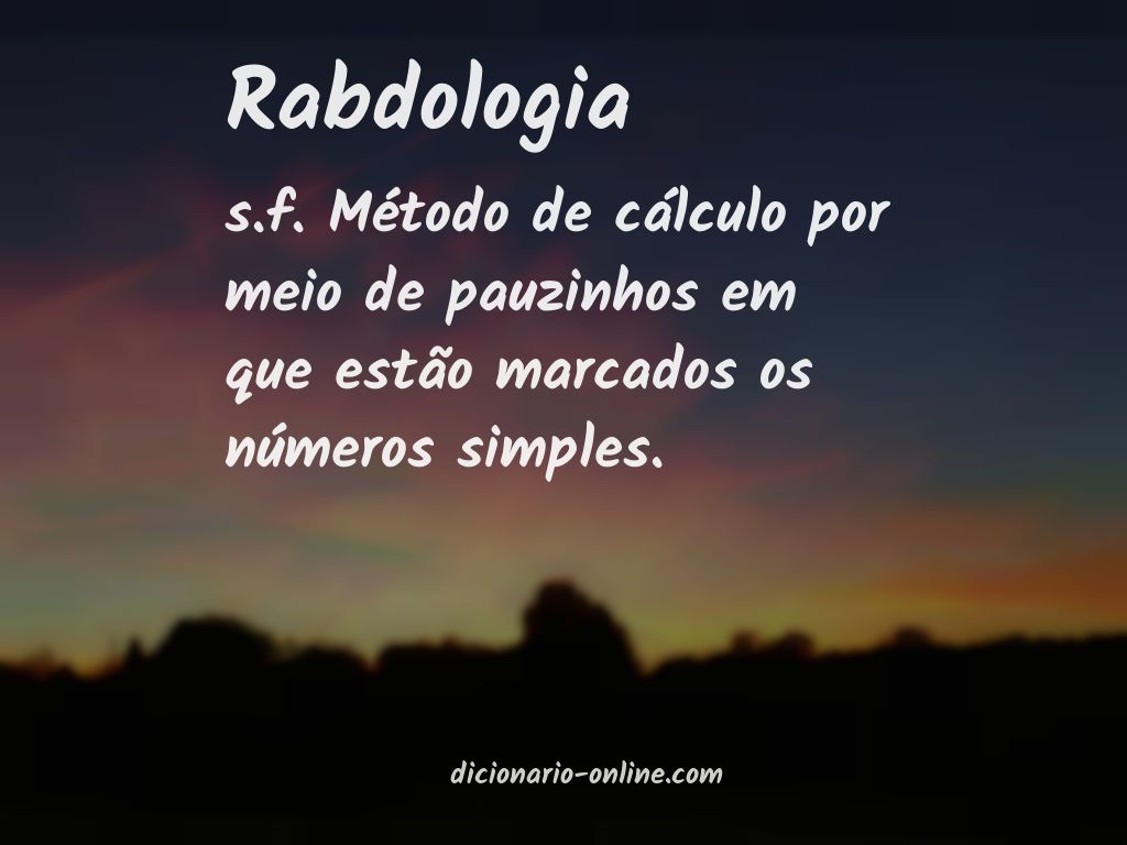 Significado de rabdologia