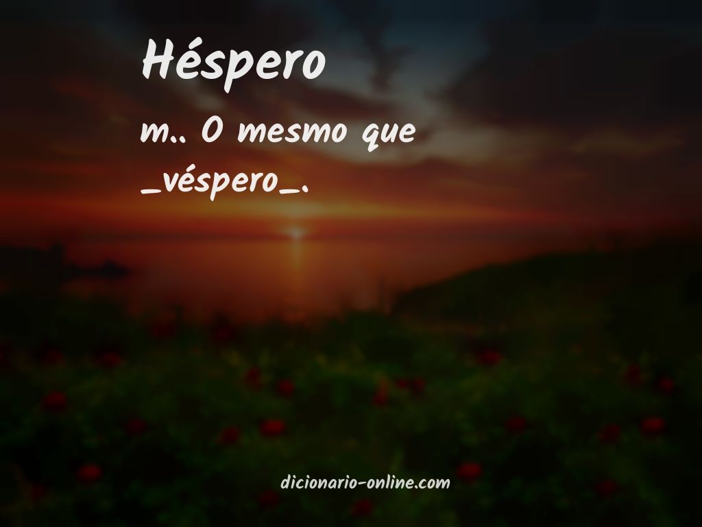 Significado de héspero