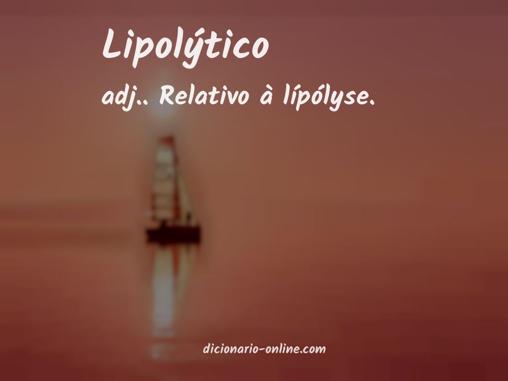 Significado de lipolýtico