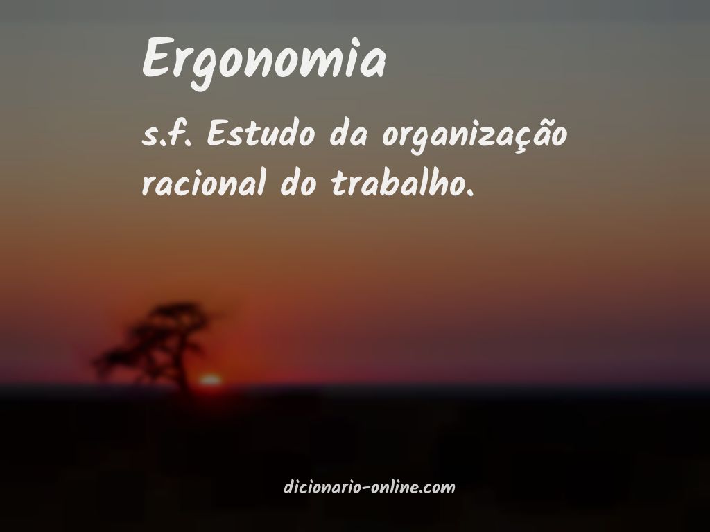 Significado de ergonomia