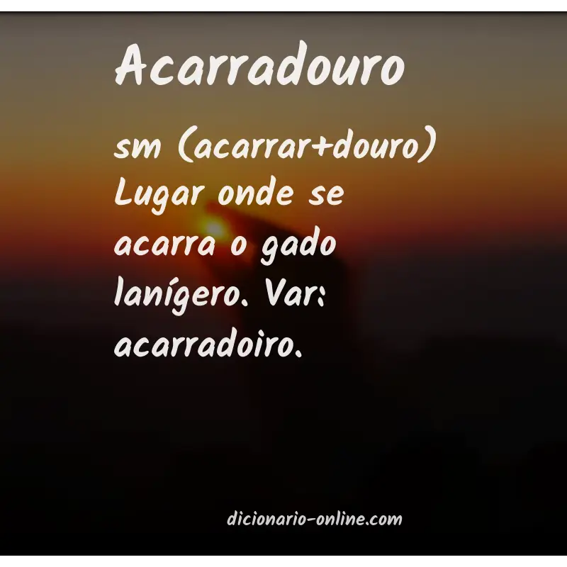Significado de acarradouro