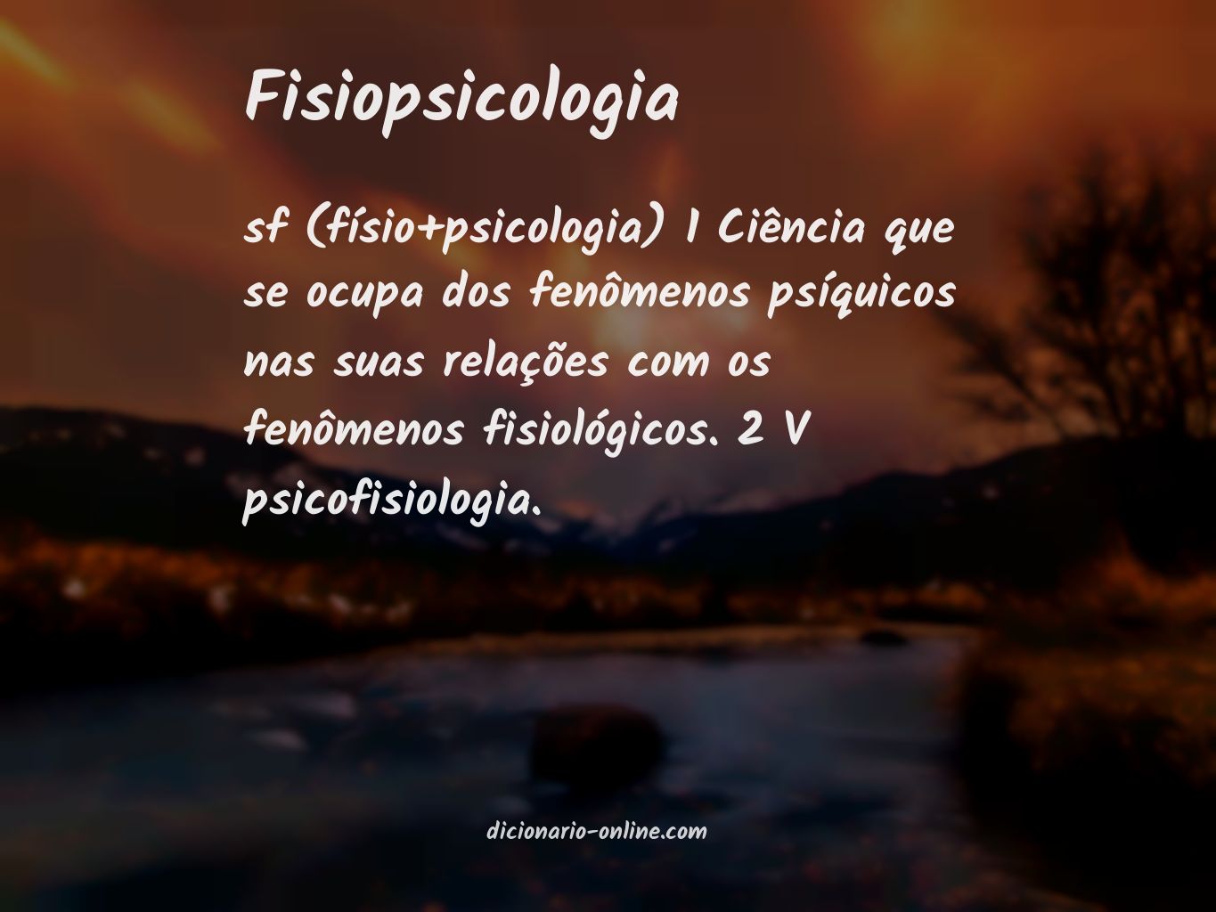 Significado de fisiopsicologia