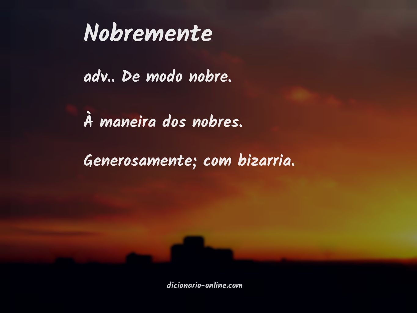 Significado de nobremente