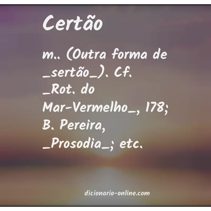 Significado de certão