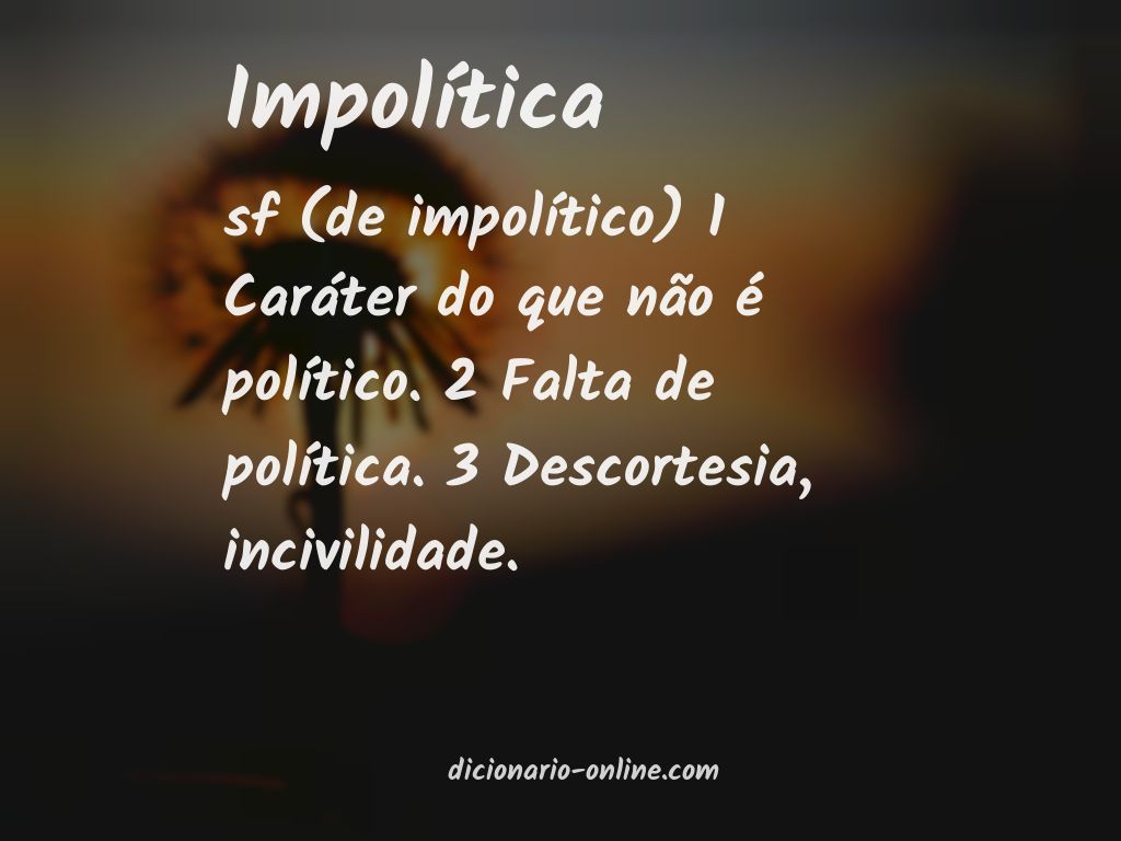 Significado de impolítica