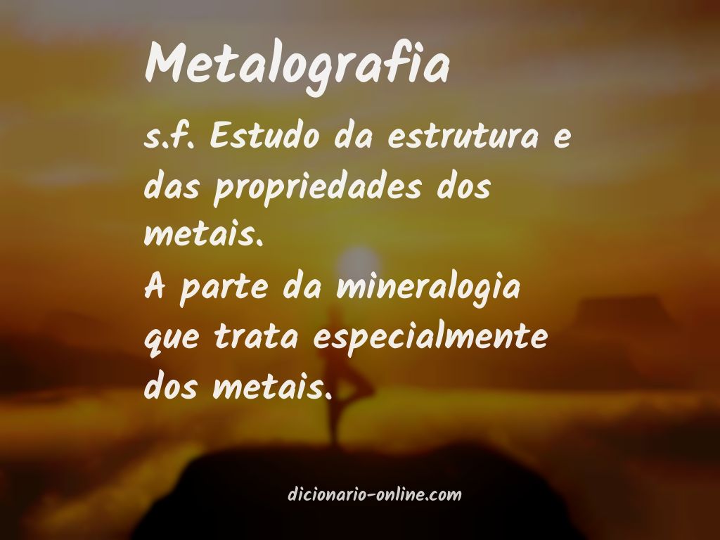 Significado de metalografia