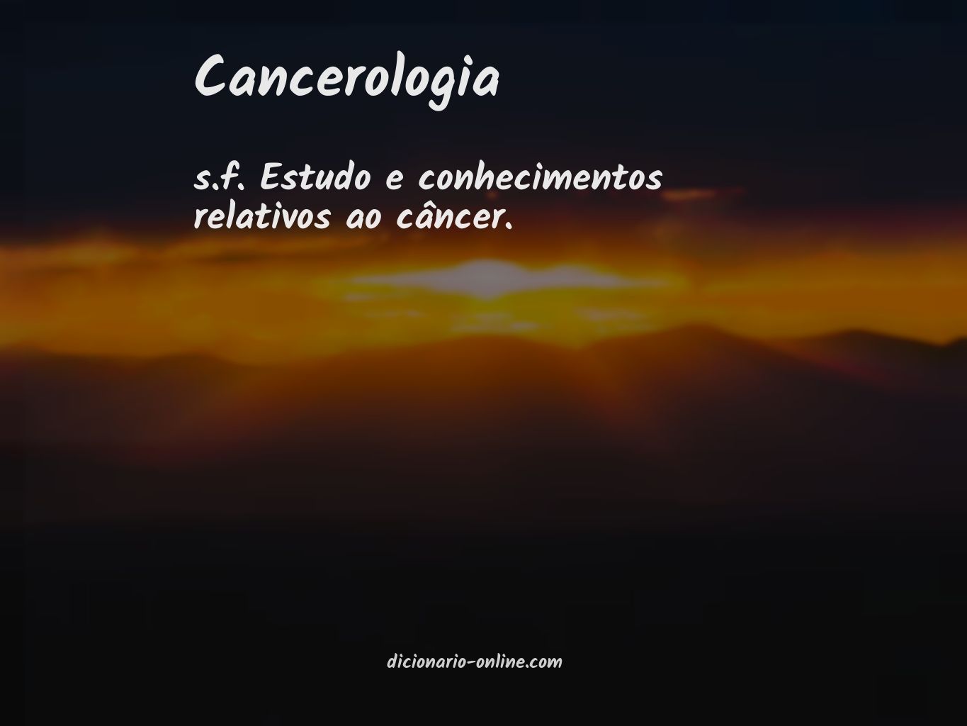 Significado de cancerologia