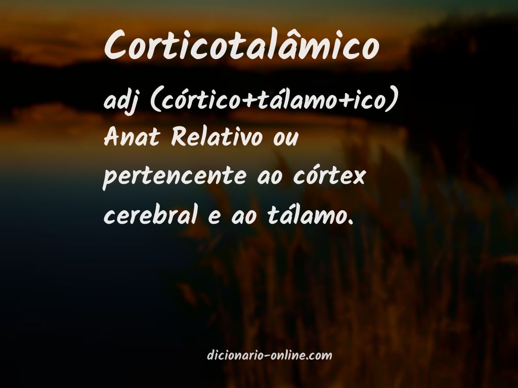 Significado de corticotalâmico