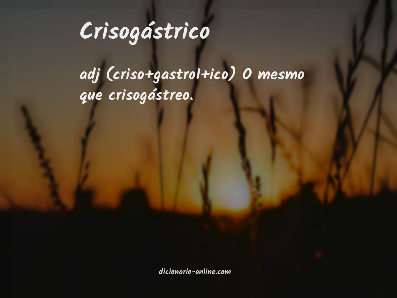 Significado de crisogástrico