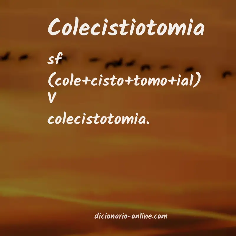 Significado de colecistiotomia