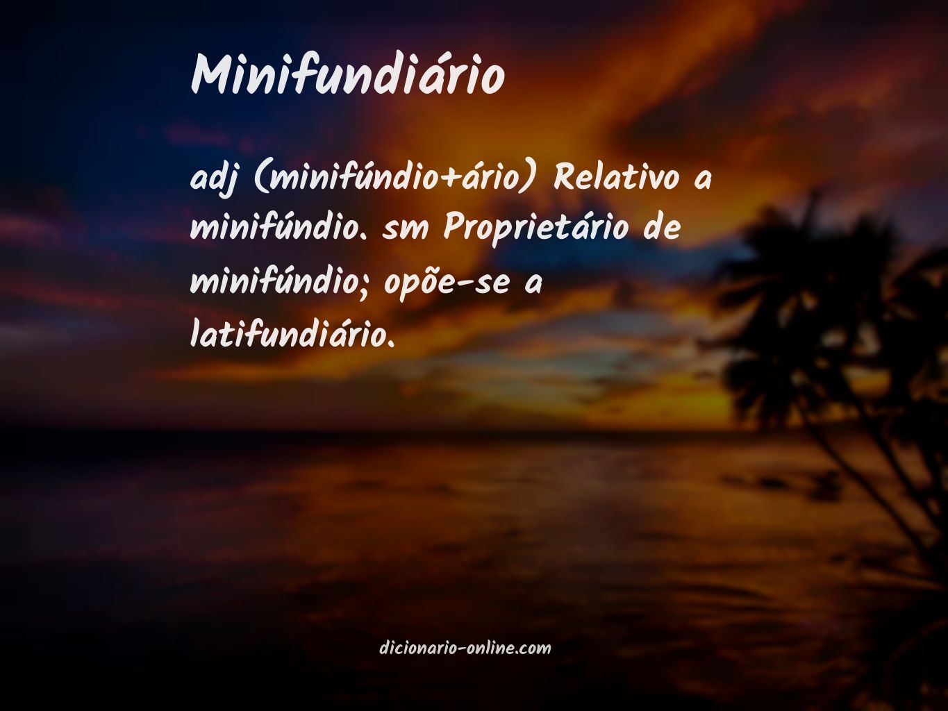 Significado de minifundiário