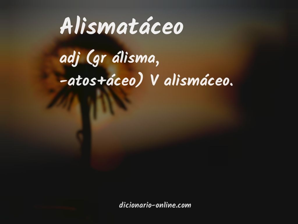 Significado de alismatáceo