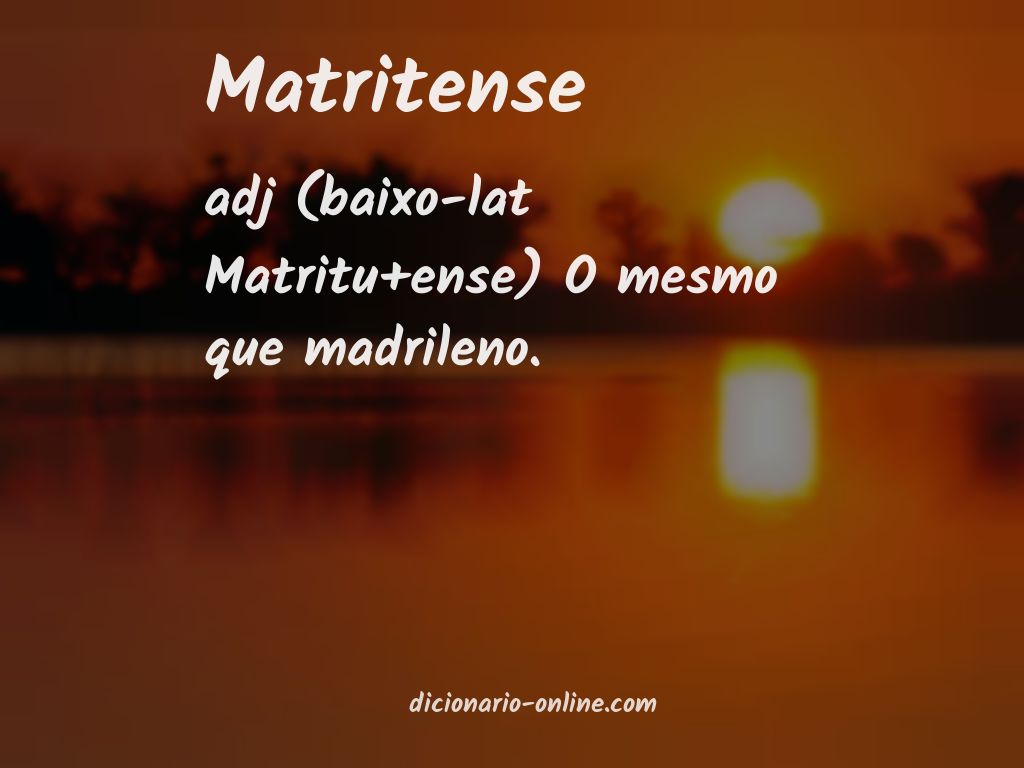 Significado de matritense