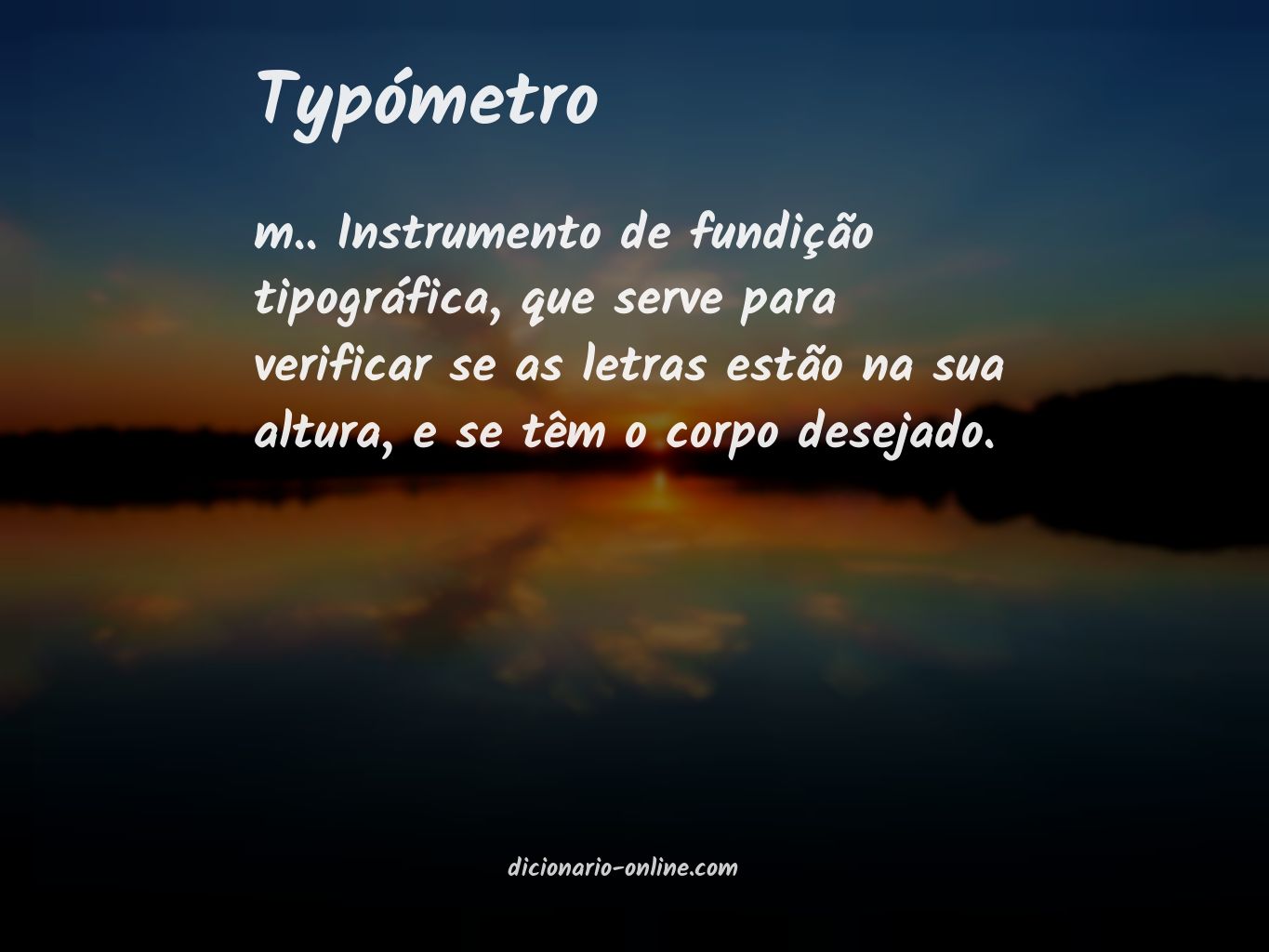 Significado de typómetro