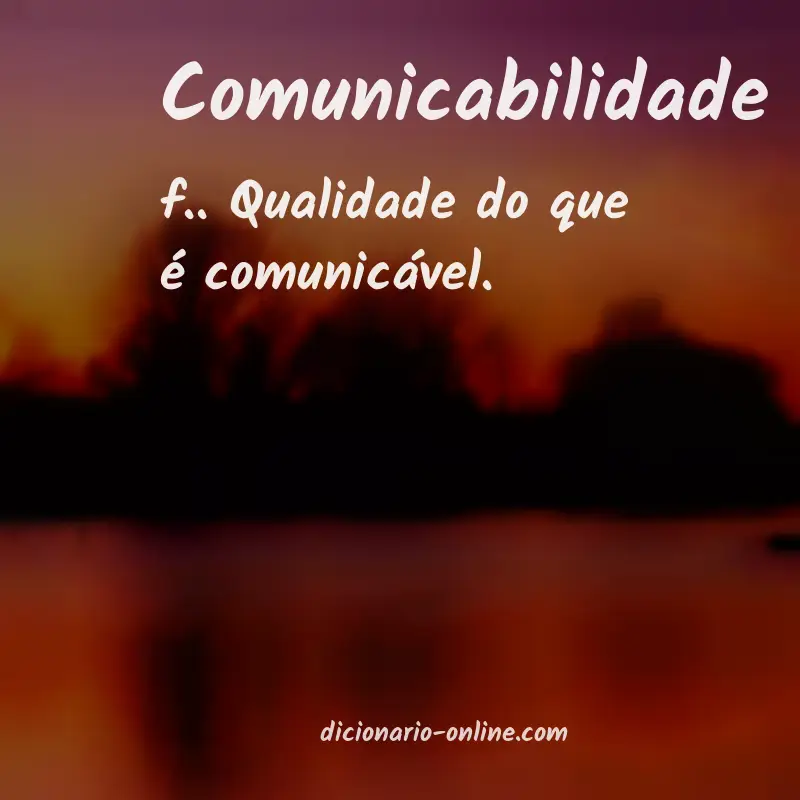 Significado de comunicabilidade