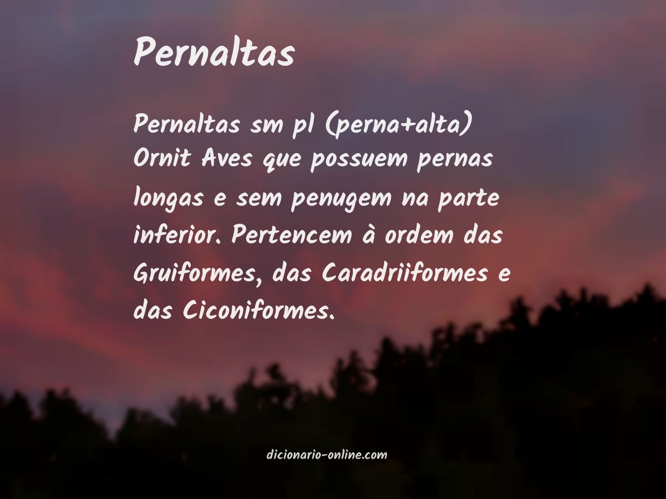 Significado de pernaltas