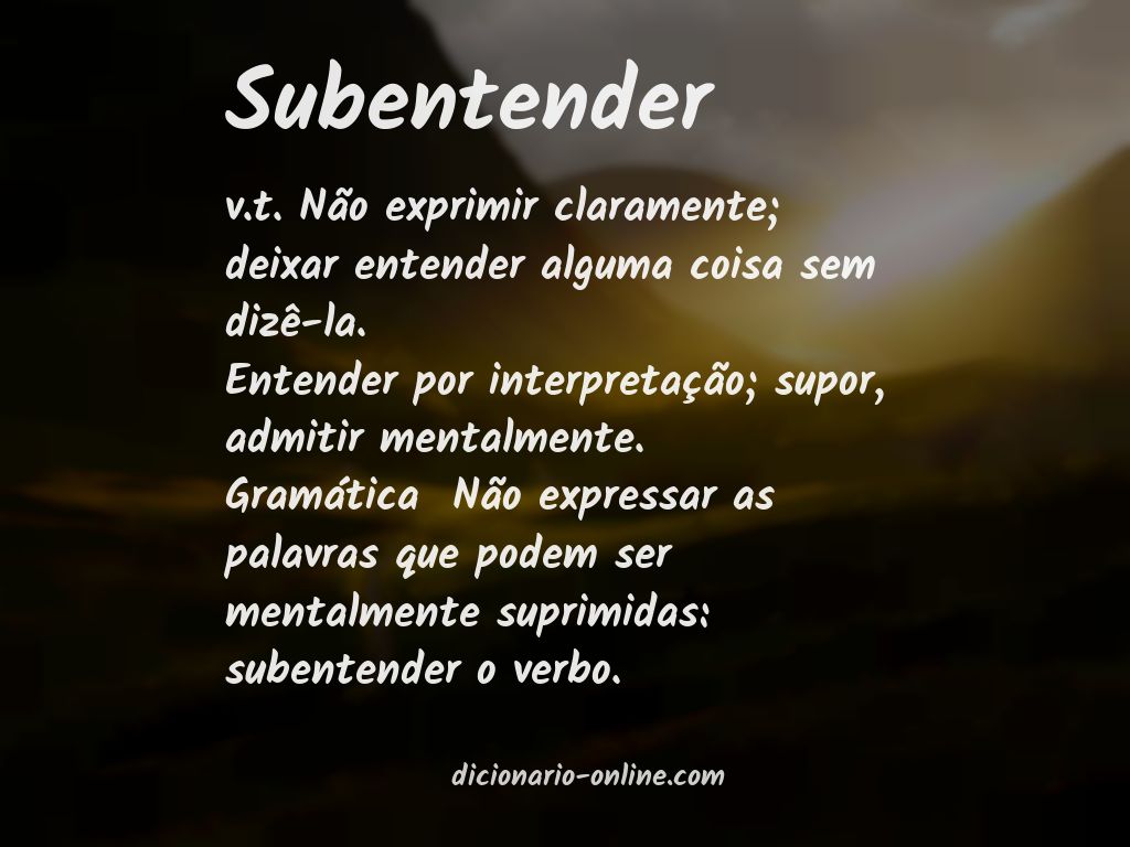 Significado de subentender