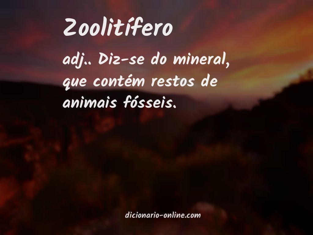 Significado de zoolitífero