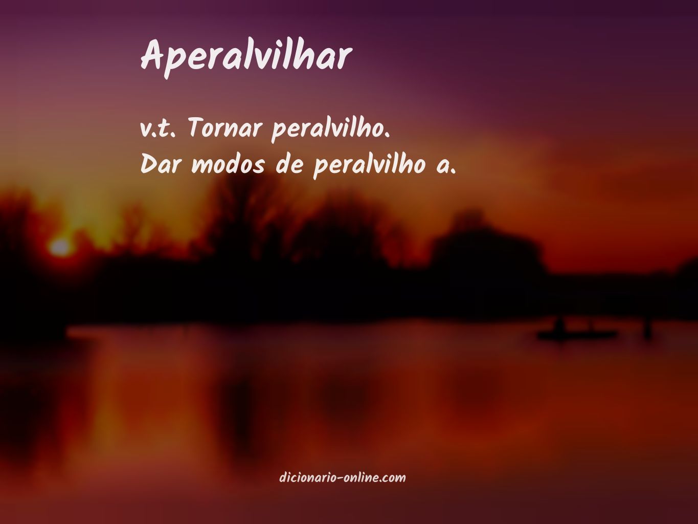 Significado de aperalvilhar